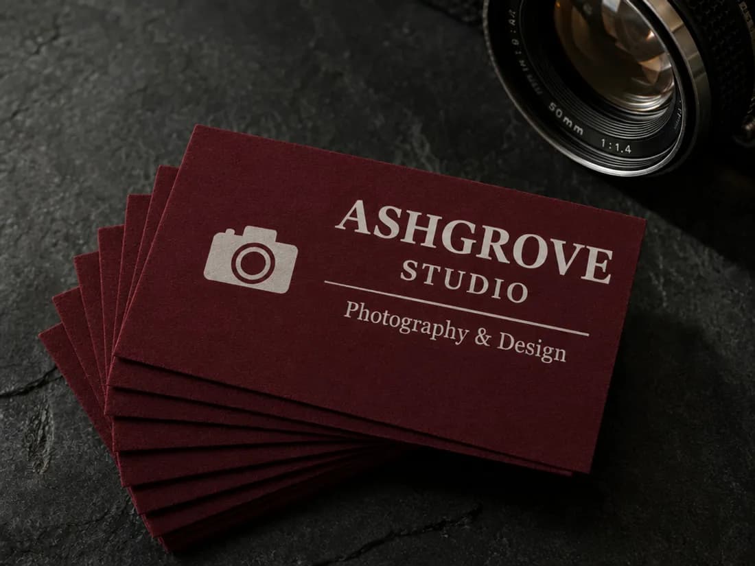 Suede Business Cards, typical version