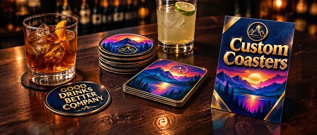 Custom Coasters, redesigned by PrintFlashy